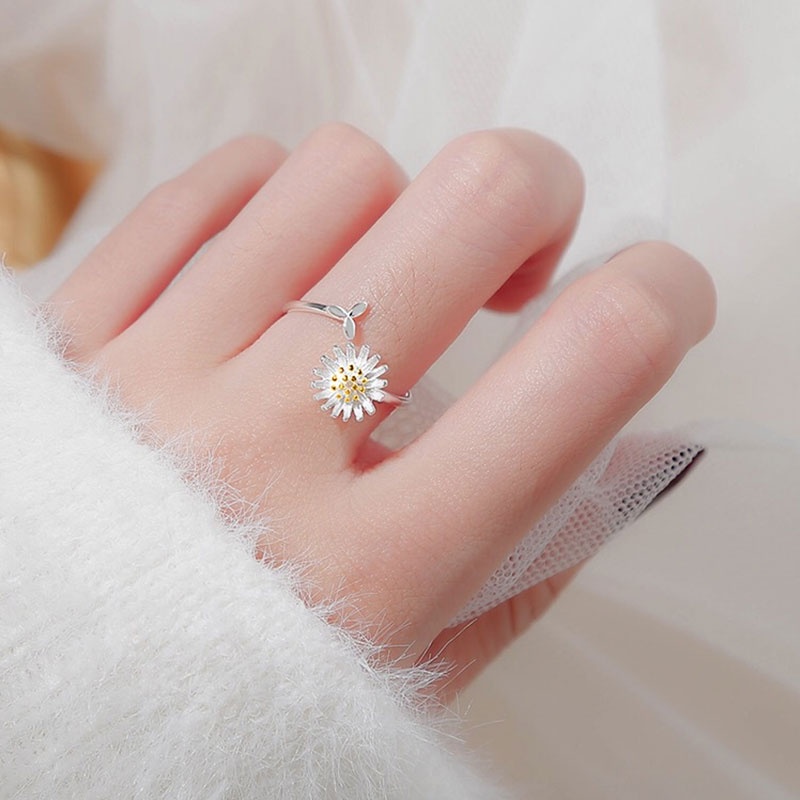 Korean Cincin Daisy Bunga Untuk Wanita Fashion Aksesoris-Won