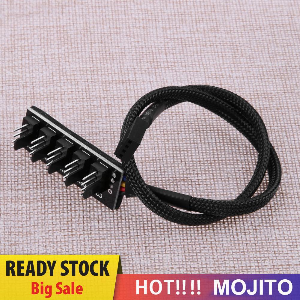 MOJITO Host Case PC Cooler Cooling Fan Power Cable 1 Female to 5 Male 4Pin Socket