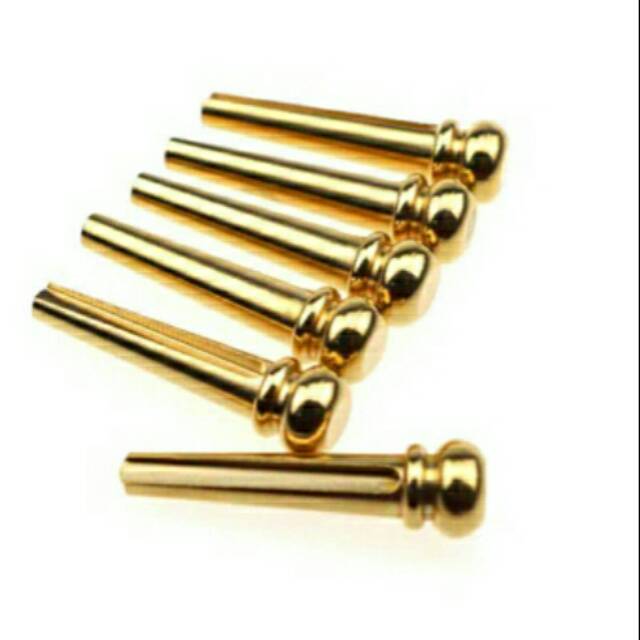 Pin gitar emas pin gitar 6 pcs warna keemasan bahan logam