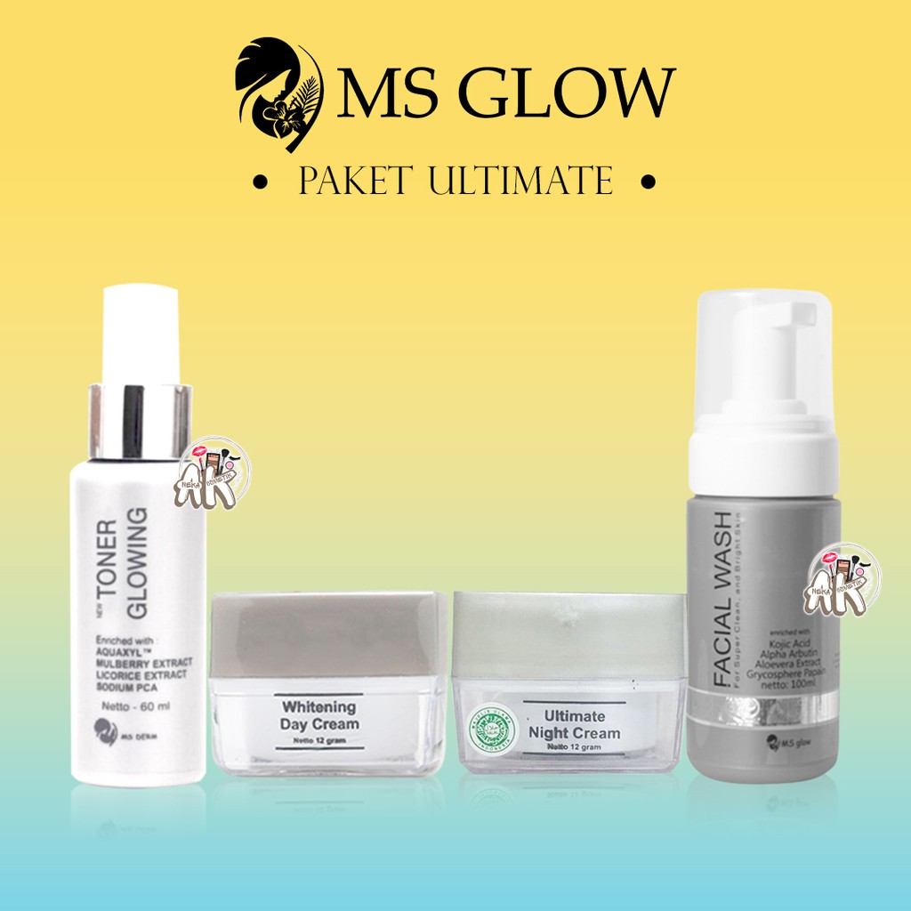 PAKET BPOM TERMURAH MS GLOW WHITENING / ACNE / ULTIMATE (FLEK)