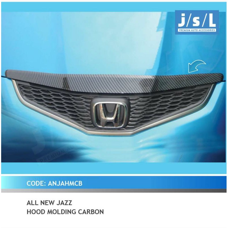 hood molding all new jazz Chrome &amp; Carbon jsl