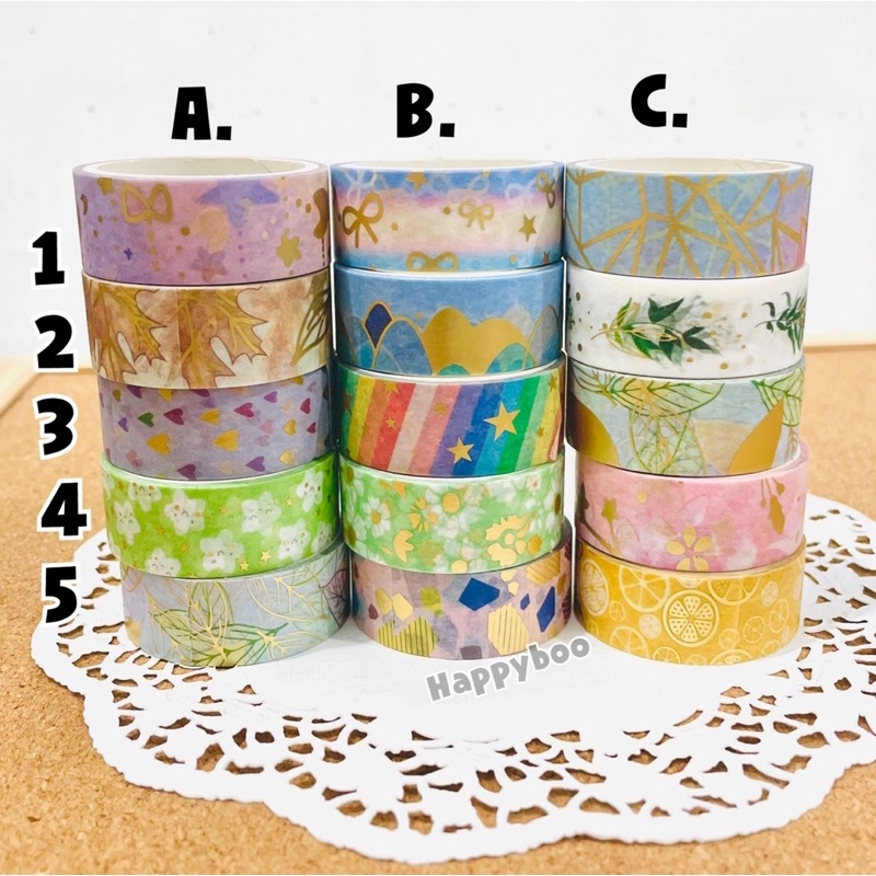 washi tape isolasi motif satuan deco tape isolasi kertas motif