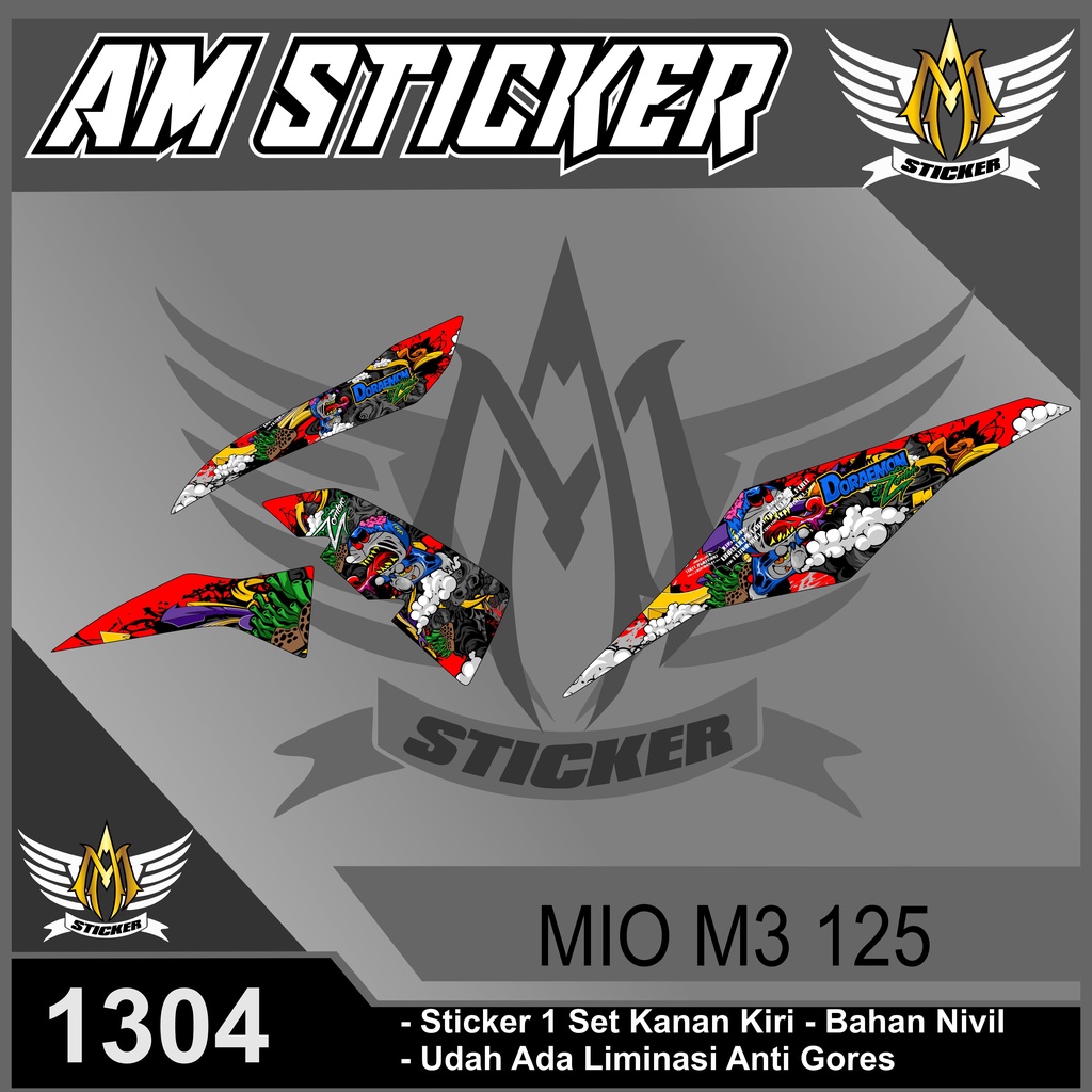 1304 striping STICKER MIO M3 125I RACING DORAEMON ZOMBIE