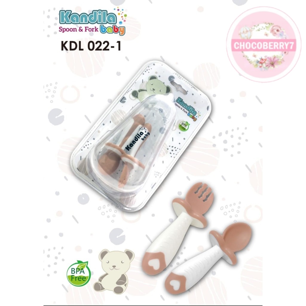 Kandila Baby Soft Spoon &amp; Fork Sendok Bayi MPASI Kandila KDL021-2