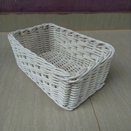 keranjang persegi panjang rotan medium penyimpanan 24x14x10 cm