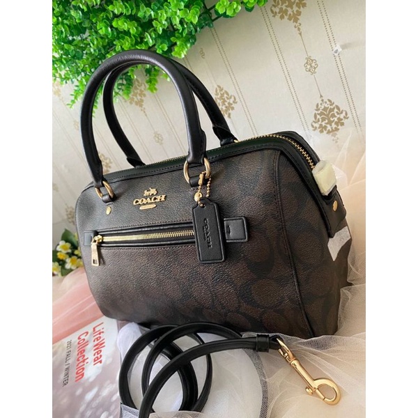 Coach F83607 Rowan signature brown black nwt