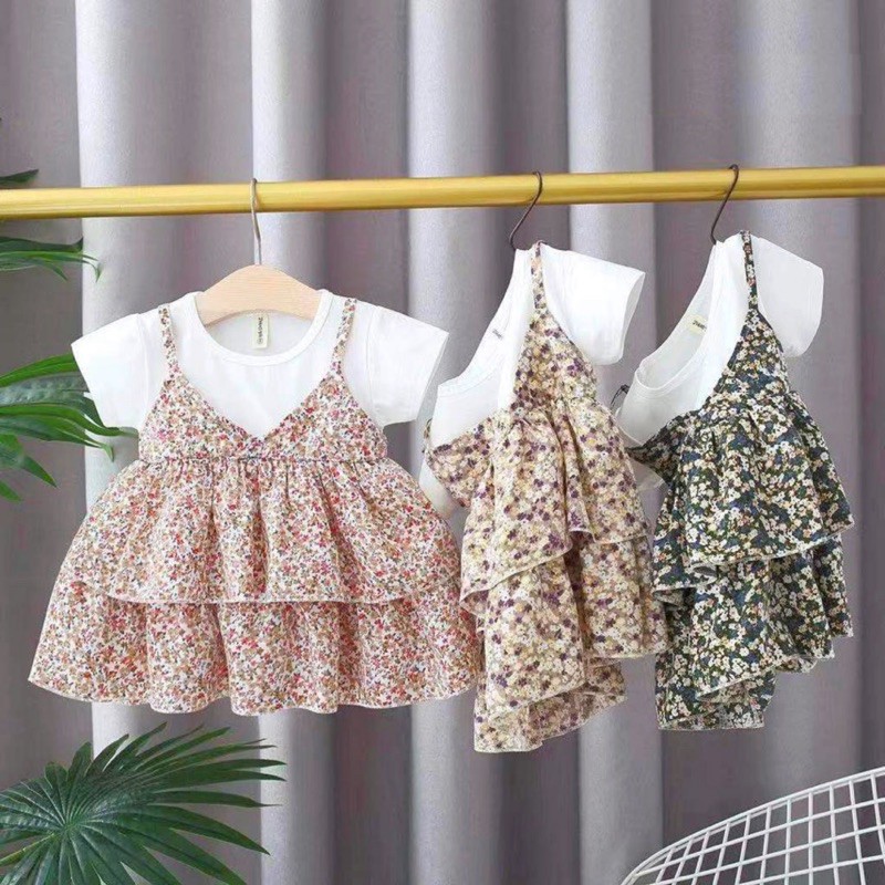 (FLOURI DRESS) 0-36 bulan dress anak kualitas impor gaun bayi perempuan BABYBANYOFFICIAL