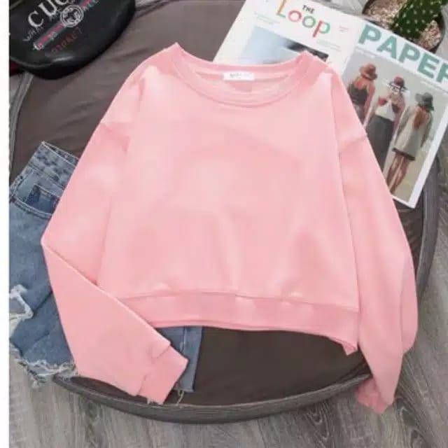 Lenka Sweater Cropped-Sweater Crop Big Size Wanita