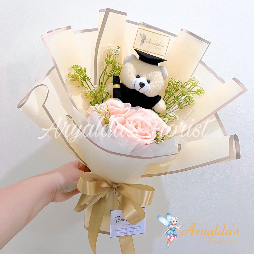 PREMIUM Bouquet Mini | Buket Kelulusan, Anniversary, Graduation, Sidang | Boneka Beruang Wisuda / Pr