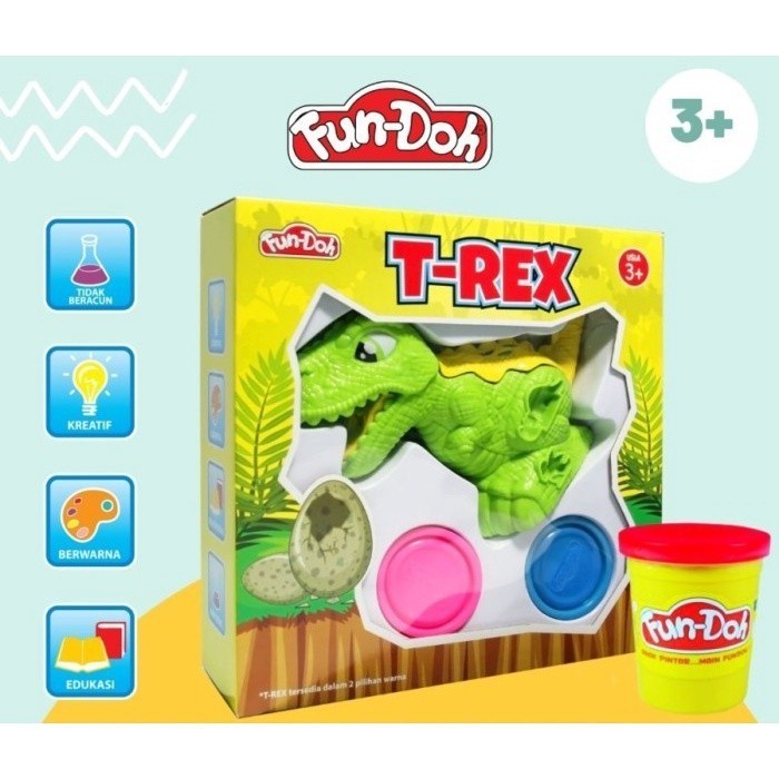 Fun-Doh T-Rex Dinosaurus Hijau