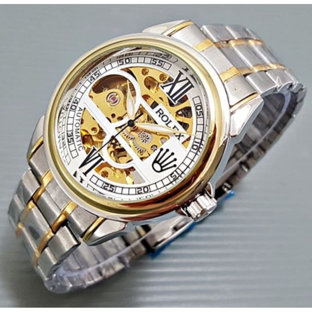 Jam Tangan Pria Rolex Automatic Transparan  Boysize | Jam Tangan Murah