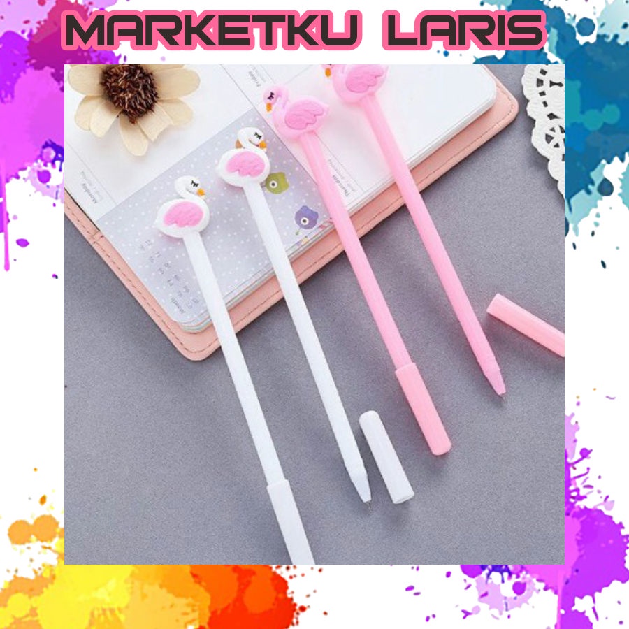 

MKL - R206 PENA KARAKTER FLAMINGGO PULPEN LUCU ALAT TULIS GEL PENA CAIR STATIONERY MURAH