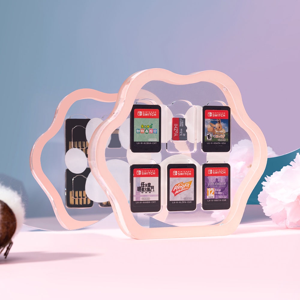Kotak Kaset Game Card Bentuk Telapak Kaki Kucing Lucu Untuk Nintendo Switch