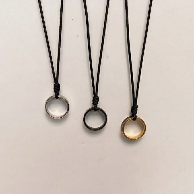 Kalung Liontin Pria Kalung Tali Hitam Polos Cincin Kalung Tali Korea Kalung Tali Pria Distro