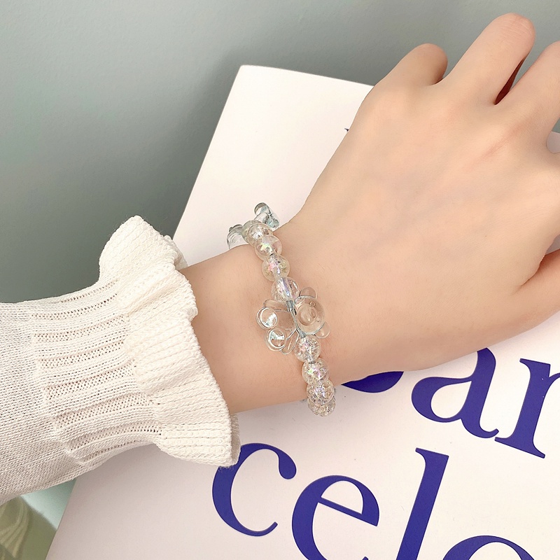 Gelang Kristal Transparan Motif Beruang Untuk Aksesoris