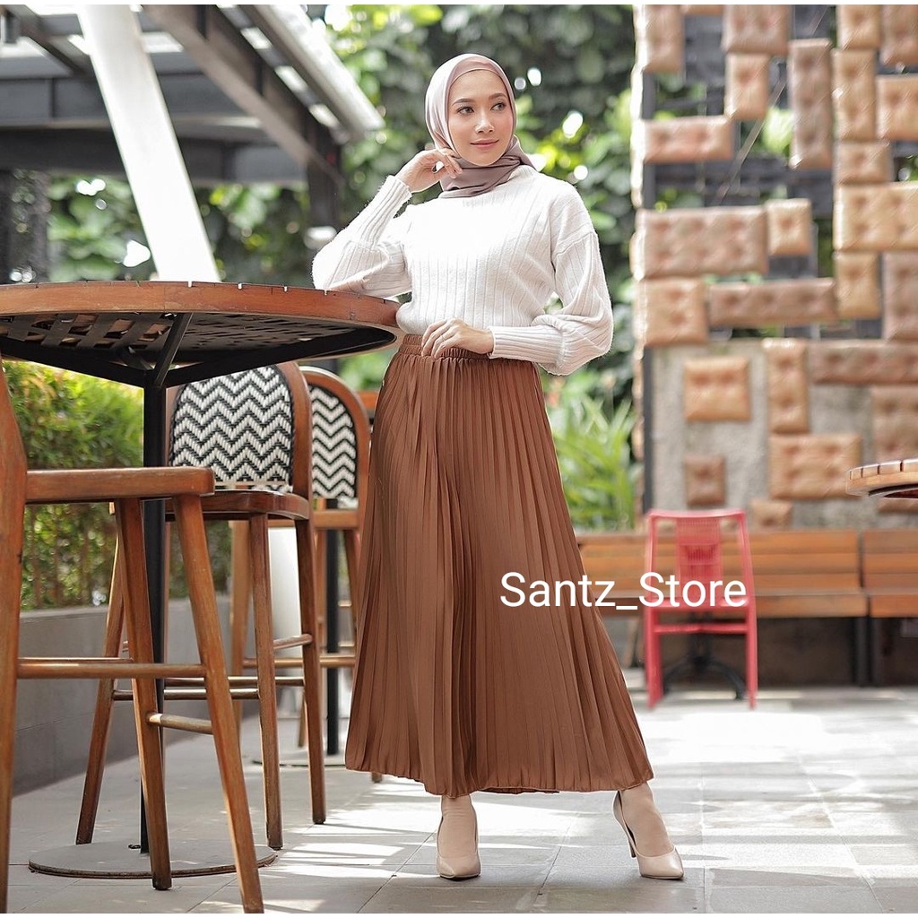 PROMO TERMURAH!! ROK PLISKET MUSLIMAH FLARE SKIRT PREMIUM ROK WANITA MURAH