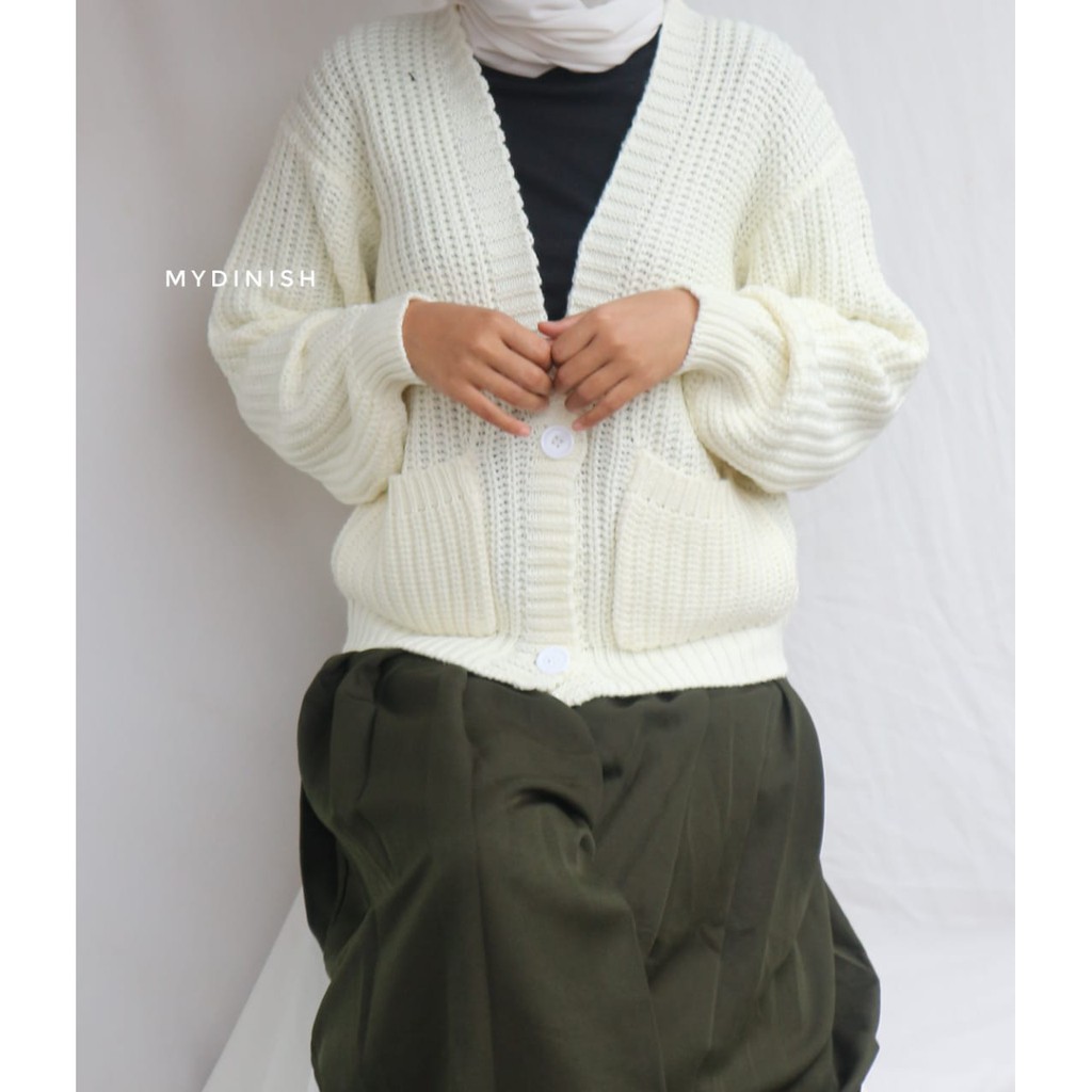 elle pocket cardy - Cardigan Wanita Rajut