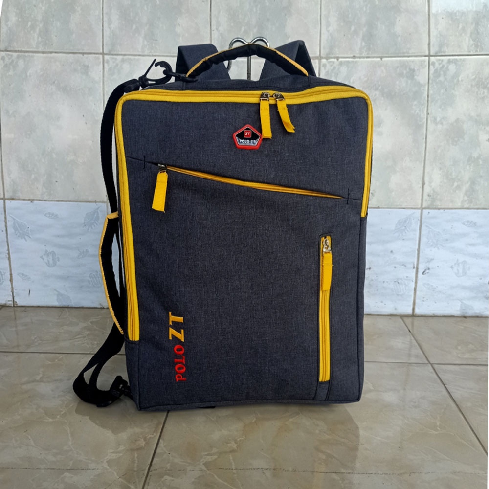 Tas Ransell 3 in one Polo ZT 87 Grey Originall Tas Triple fungsi tas kerja tas sekolah bisa di tenteng atau di gendong dan slempang Fre Rancofer