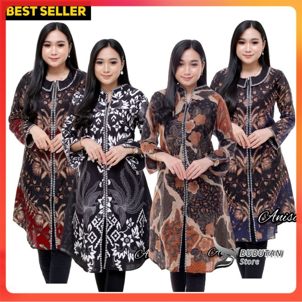 Batik Tunik Wanita M L XL XXL JUMBO R3sliting Depan Busui