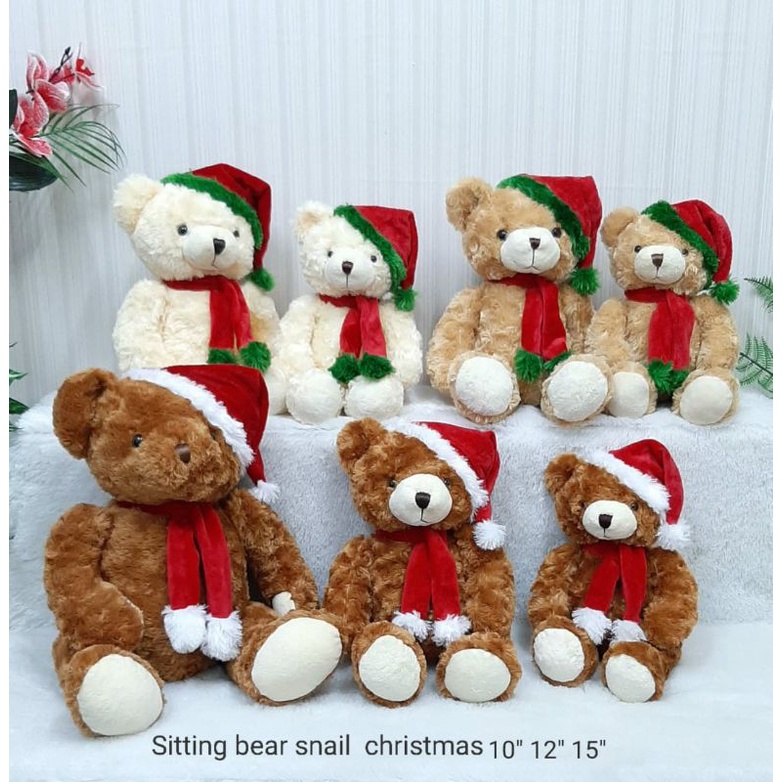 Boneka Teddy Bear Chrismast Size 10&quot;/35cm/boneka kado natal/hiasan natal/boneka bear natal/