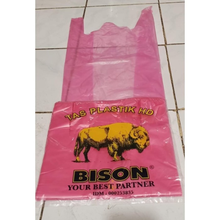 Kantong Plastik/Kresek BISON PINK HDPE TEBAL Ukuran 30