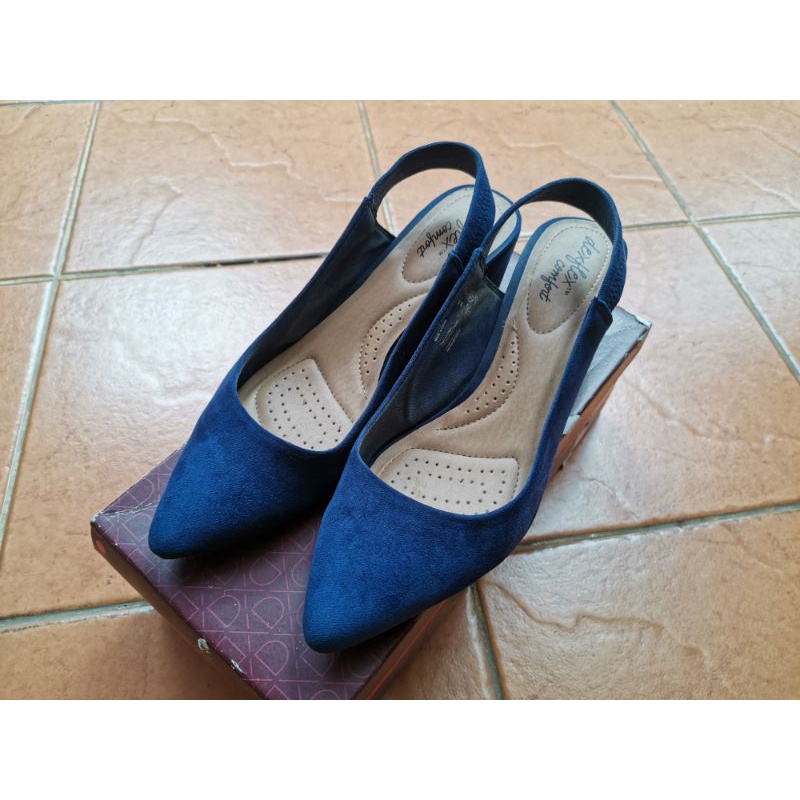 PRELOVED Stevie Blue Heels Shoes Dexflex Comfort size 10 sepatu semi formal modis kantor
