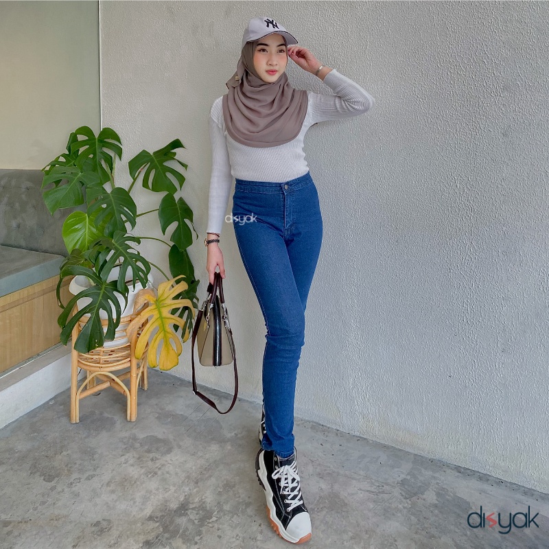 DISYAK - HIGHWAIST Bio Wash Premium Soft Jeans Strecth 7005-9005