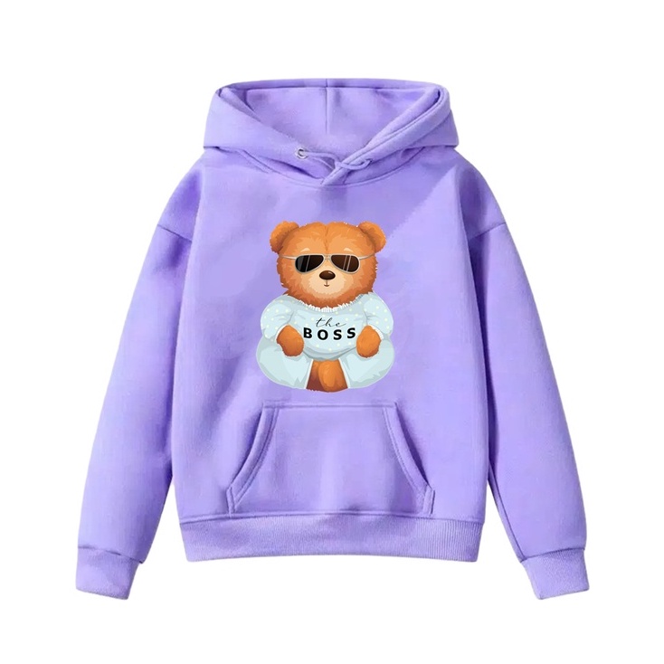 Sweater Anak Boss Bear  Hoodie Anak Fleece Usia 2 - 6 tahun