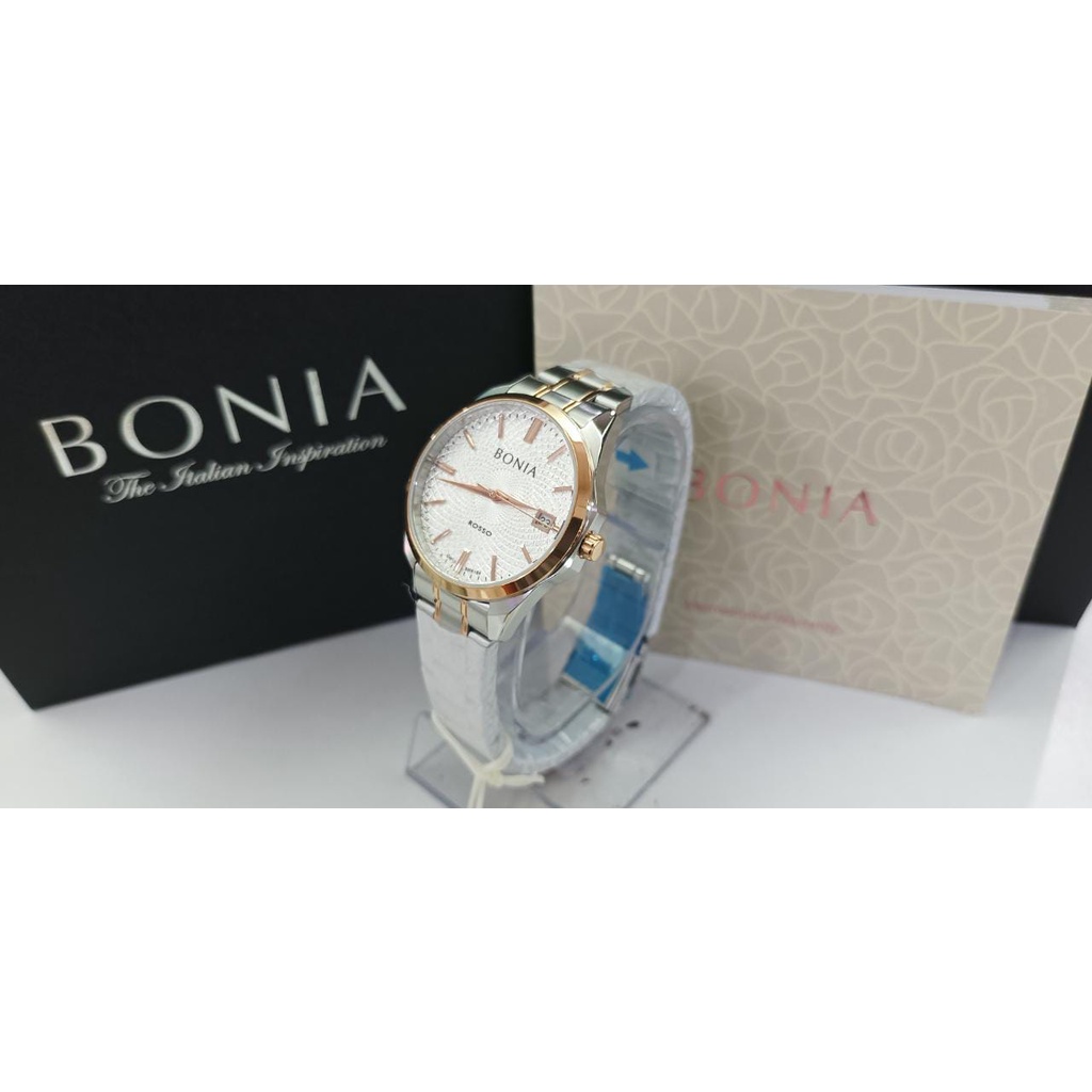 Jam Tangan Wanita Bonia Rosso BNR184-2612 Silver Rose Gold Original