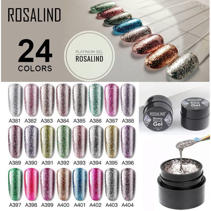 Rosalind SHINY PLATINUM GEL SERIES Gel Nail Polish UV LED / Kutek / Cat Kuku