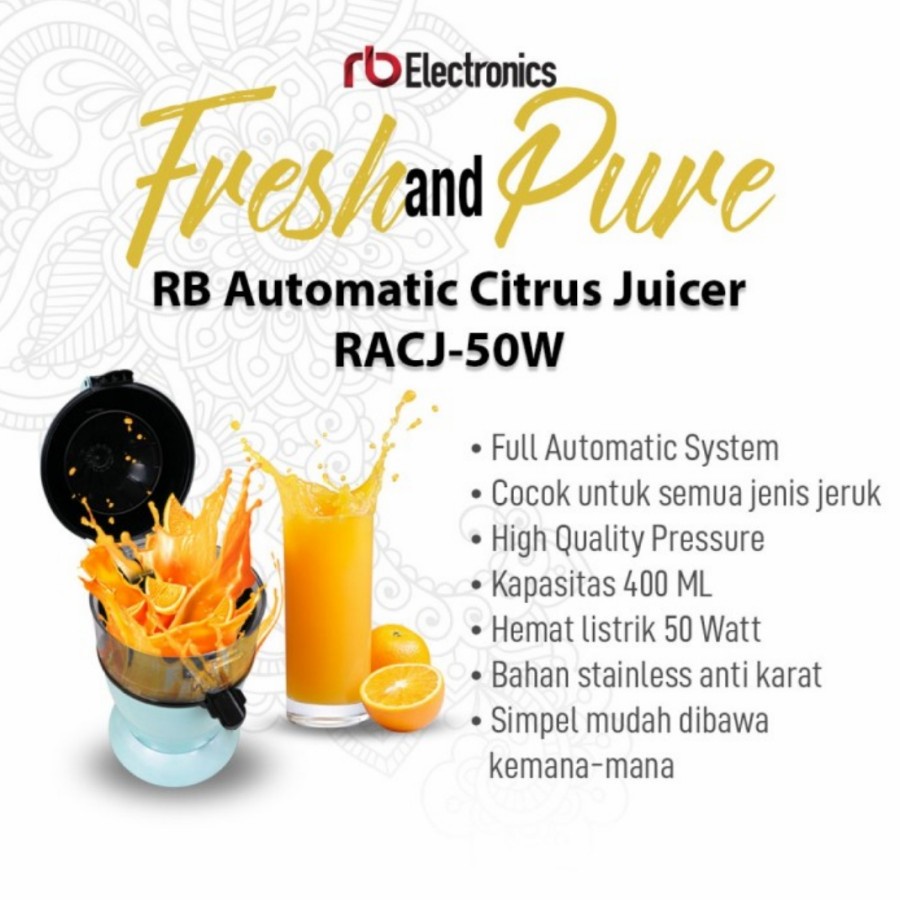 RB Automatic Citrus Juicer Lemon Squeezer RACJ-50 Watt Kapasitas 400ml