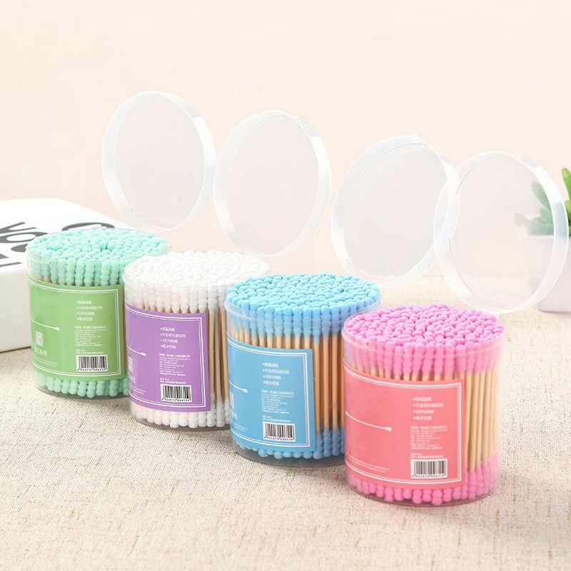 200pcs Cotton Bud Dengan Gagang Bambu Unik