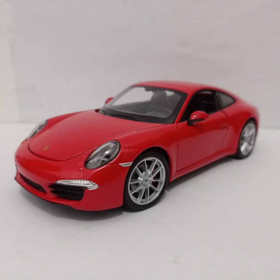 Diecast Porsche 911 Carrera S Welly 1:24 mobil sport mainan koleksi pajangan murah