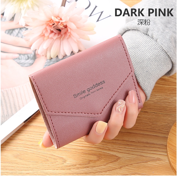 ☛KD☚Dompet  Lipat A16 DOMPET cewek Dompet Fashion Dompet Wanita Impor-PINK TUA