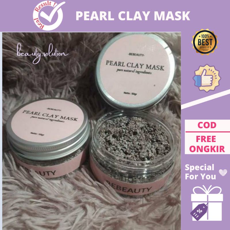 BEBEAUTY - PEARL CLAY MASK Masker Viral Seaweed Mask Rumput Laut Pemutih Pengencang Kulit