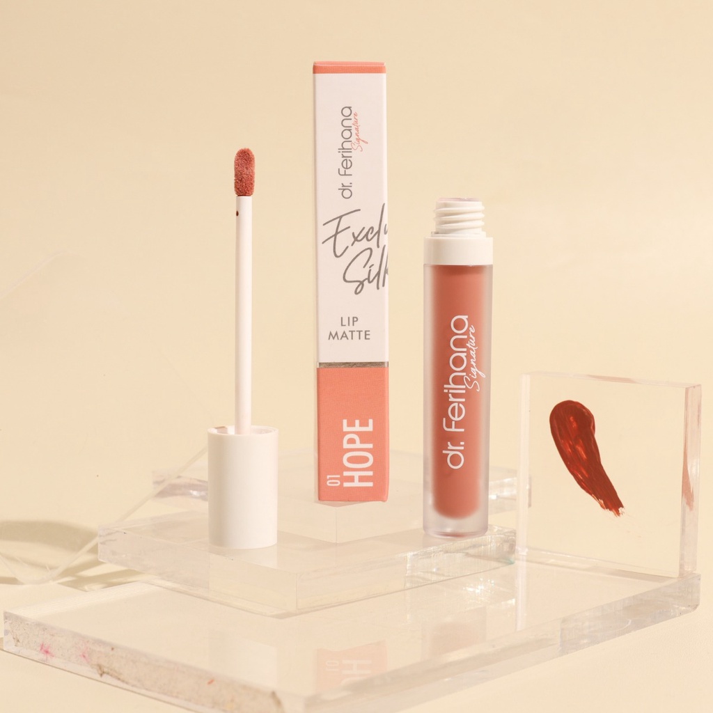 Exclusive Silky Lip Matte DR. FERIHANA COSMETICS &amp; SKINCARE Merupakan Pewarna Bibir dengan Warna Ringan Natural Kalem dilengkapi dengan Bahan Alam yang Menjaga Kesehatan Bibir