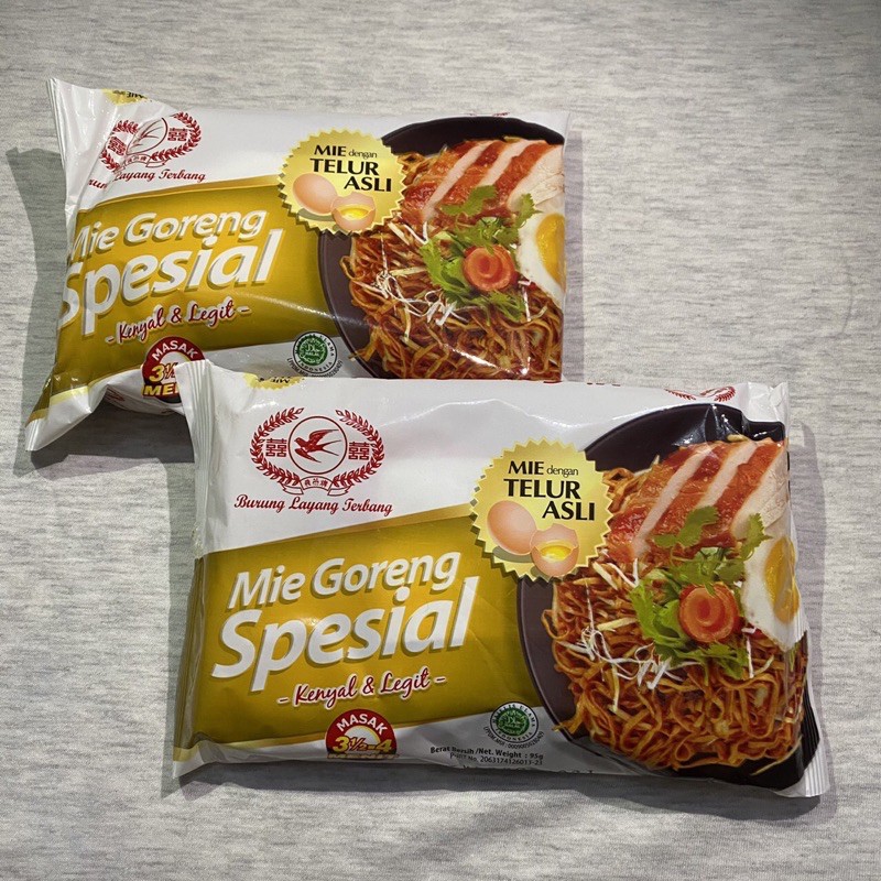 

MIE GORENG SPESIAL TELUR ASLI CAP BURUNG LAYANG TERBANG