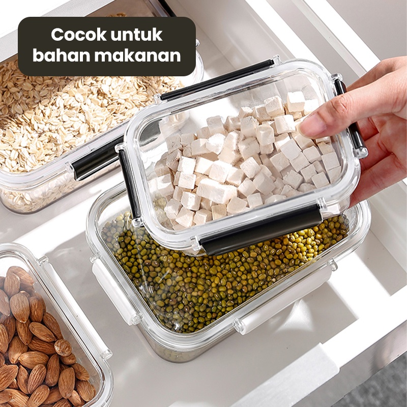 Greenland Tempat Makanan Toples Kotak Bening Kotak Tempat Penyimpanan Kacang Snack Makan Keep Fresh Kotak Makanan Toples Serbaguna HSB147