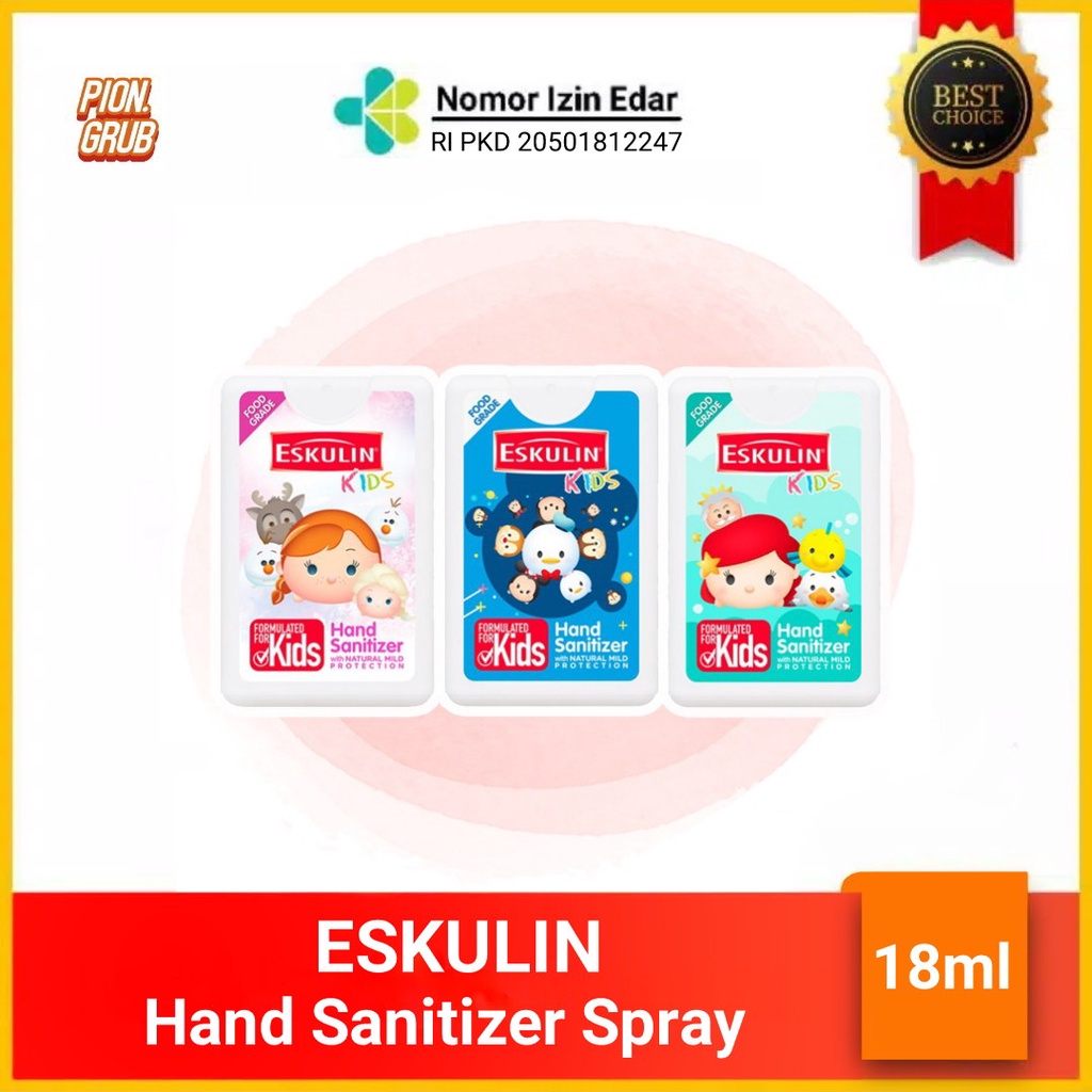 Eskulin Kids Hand Sanitizer Tsum Tsum 18ml Pocket Spray Mini Souvenir Praktis 18 ml