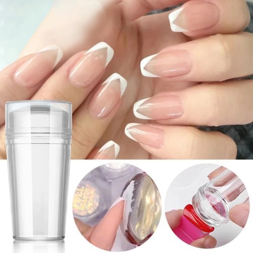 1 Pc Stamper Scraper Bahan Silikon Transparan Fluorescent Untuk Nail Art