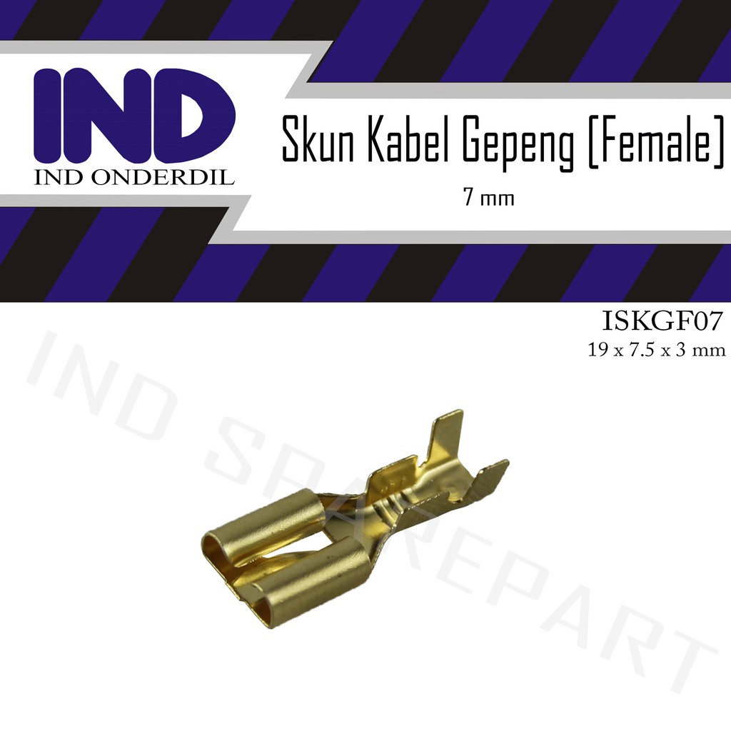 Skun-Sekun-Terminal Kabel Gepeng Cewe-Female Kuningan Besar 7 mm 7x19