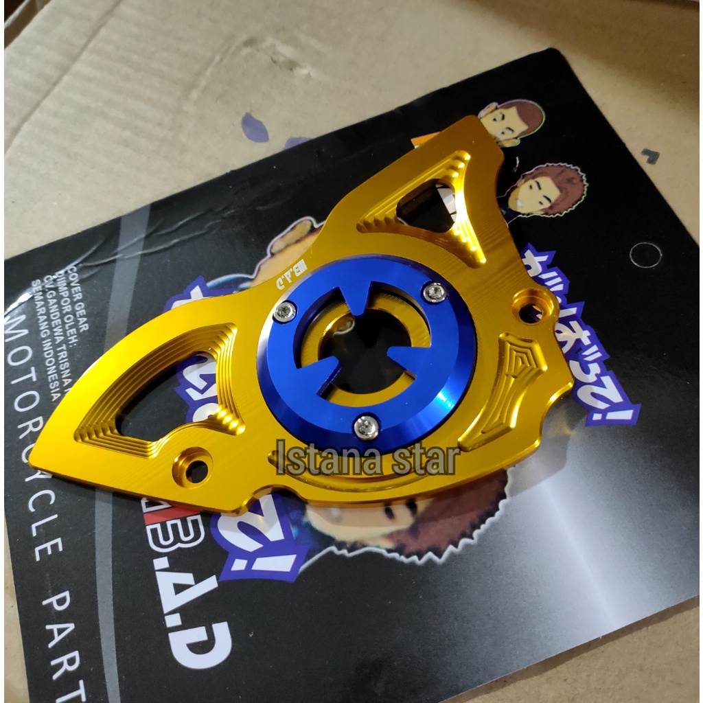 cover gear yamaha Vixion Xabre R15 MX king pelindung gear motor Gold