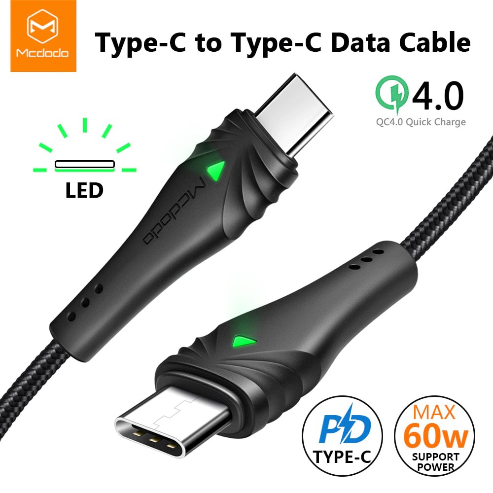 Mcdodo Kabel Data Type C to Type C Power Delivery 60watt 3A 1.5M Original