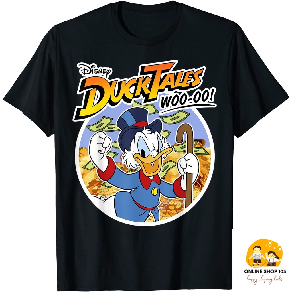 Baju Anak Disney DuckTales Classic Uncle Scrooge Woo-oo T-Shirt Kaos Anak Pakaian anak Fashion Bayi 
