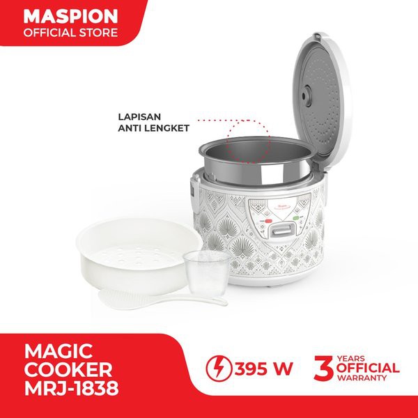 RICE COOKER MASPION MRJ-1838 BATIK PANDAN / MAGIC COM / PENANAK NASI