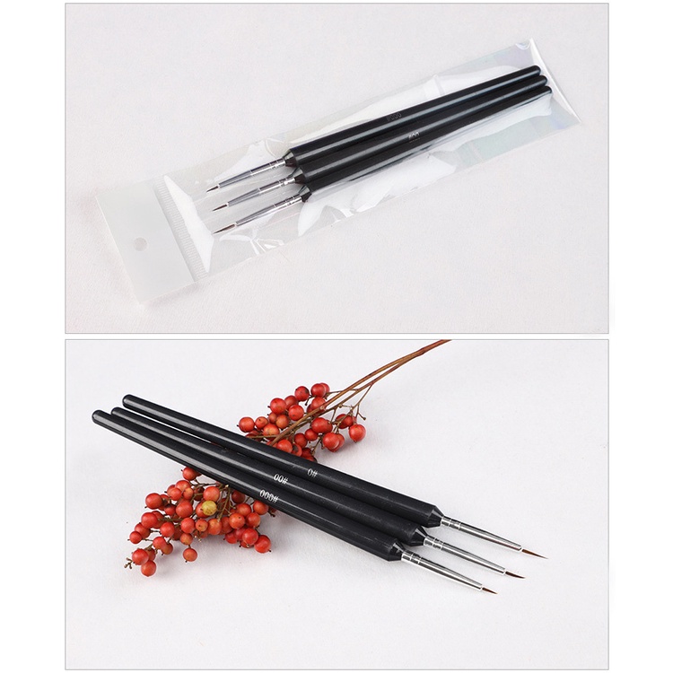 3 Pcs Nail Art Painting Brush/ Nail Art Brush Liner/ Brush Liner 3 Pcs Manicure Tool Set Kit