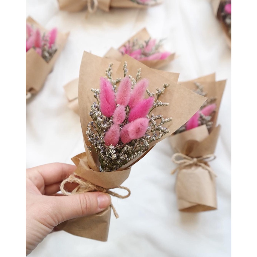 Buket Mini Lagurus Caspea Mini Bouquet Bouquet Mini Buket Hampers Buket untuk hadiah