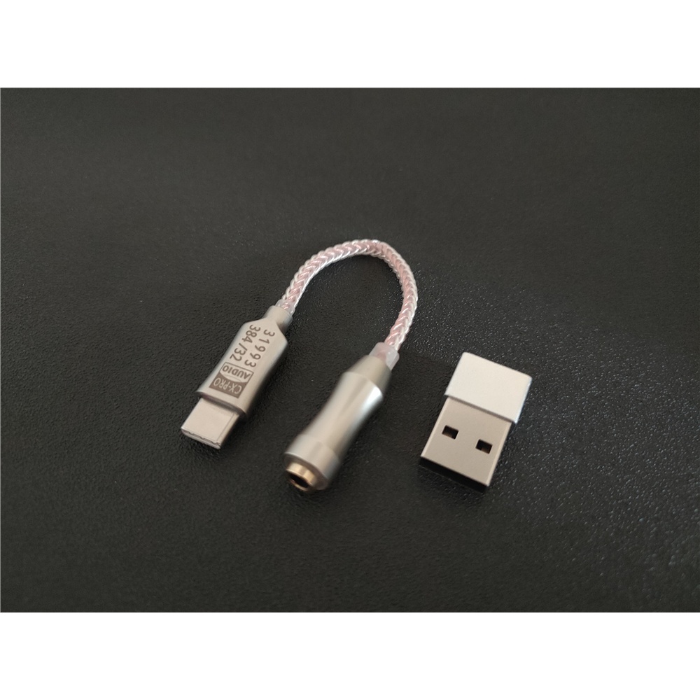 Cx31993 Headset DAC USB Tipe C Warna Biru Dengan Output 3.5mm SNR128dB PCM Untuk Android Windows10