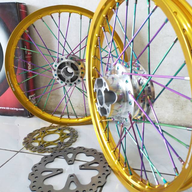Sepaket velg TDR Supra x 125 Sonic 150 ring 17 - velg Sonic 150 Supra x 125 Honda CS1 bonus cakram