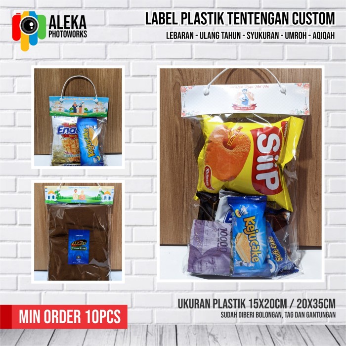 

Label Plastik Tentengan Snack Angpao Lebaran Syukuran Ulang Tahun - 15x20cm
